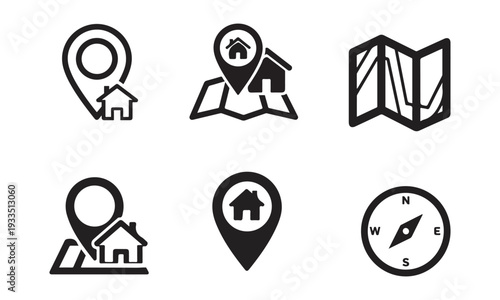 Home Location Pin Vector Icon 