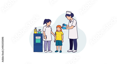 Doctor Nurse and Child Medical Consultation.