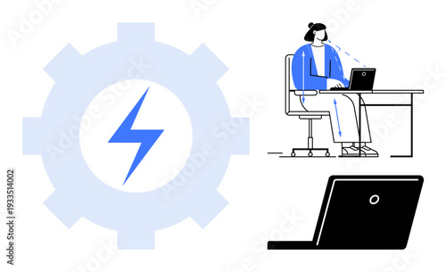 Productivity concept. Productivity tools, work efficiency, and modern solutions using technology. Productivity boosting personal tasks, business operations, and tech efficiency. For automation