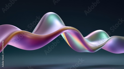 Flowing abstract wavy shapes with colorful gradients creating a dreamy and ethereal background design element