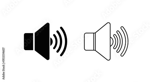 Speaker icons volume sound Vector