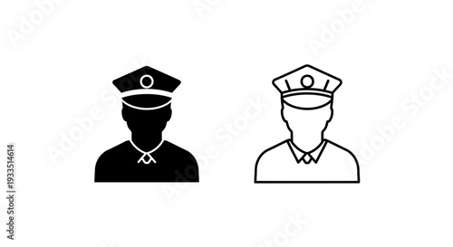 Police officer icons set Vector