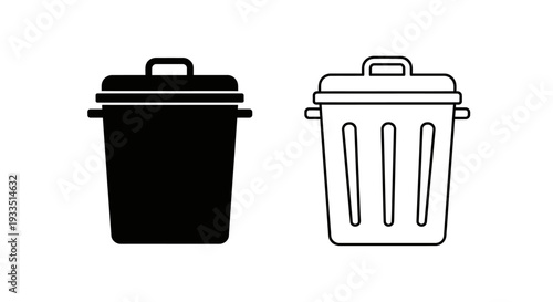 Two trash cans icon design Vector