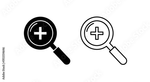 Magnifying glasses plus Vector