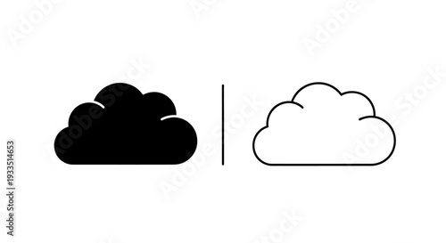 Clouds opposite concept Vector