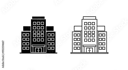 Two skyscrapers icon design Vector