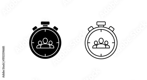 Stopwatch with people icon Vector