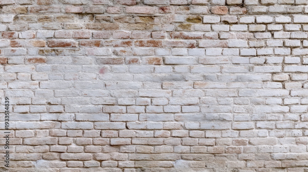 Fototapeta premium Textured White Brick Wall Background with Subtle Variations of Color and Character for Design and Art Purposes
