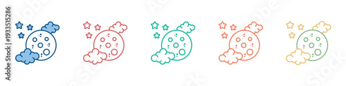 Full Moon Icon Set Multiple Style Collection