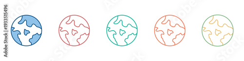 Earth Icon Set Multiple Style Collection