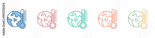 Global Warming Icon Set Multiple Style Collection