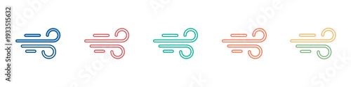 Wind Icon Set Multiple Style Collection