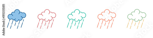 Rain Icon Set Multiple Style Collection