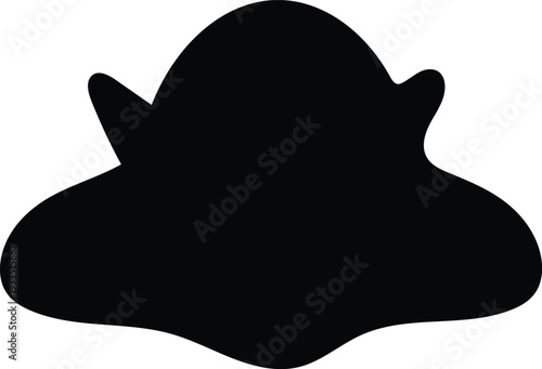 Silhouette of a Stylized Alien Spaceship or Flying Saucer with Wavy Edges - Vector Design on Transparent Background