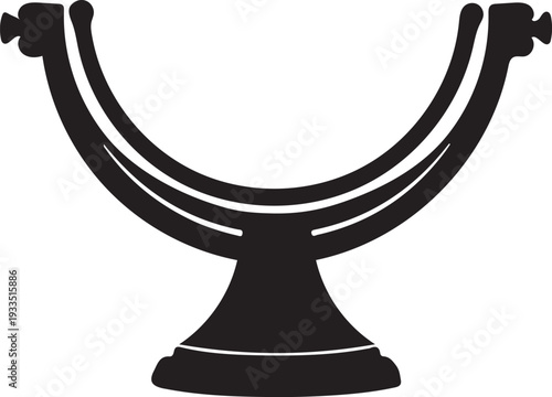 Silhouette of a Vessel or Urn in a Classic Design on a Transparent Background, Vector Illustration 73