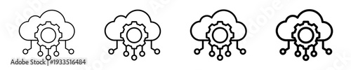 Cloud Computing  Icon Set Different Style Collection
