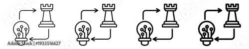 Strategy Implementation  Icon Set Different Style Collection
