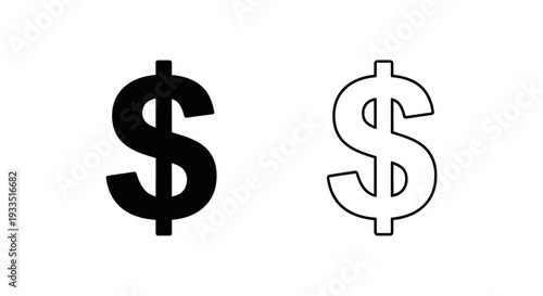 Dollar signs in black and white Vector