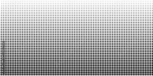 Set of halftone dots gradient pattern texture isolated on white background. Straight dotted spots using halftone circle dot raster texture. Vector blot half tone collection.