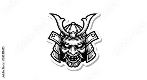 Samurai helmet with fierce face