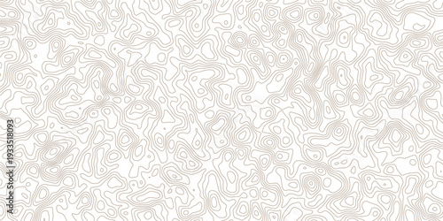Gray topographic contour lines on white background pattern design element
