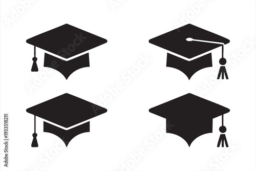 Graduation Cap Education Icon Set for Academic and University Design