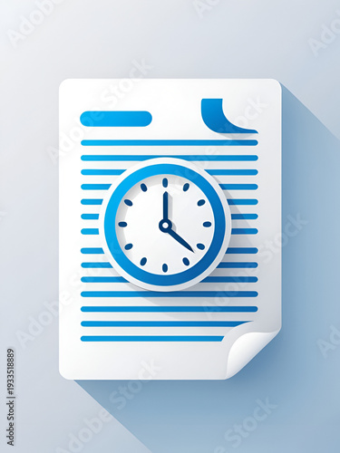 document with clock icon sign vector