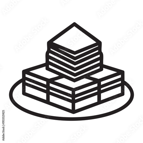 A stack of neatly arranged pancakes on a plate viewed from directly above