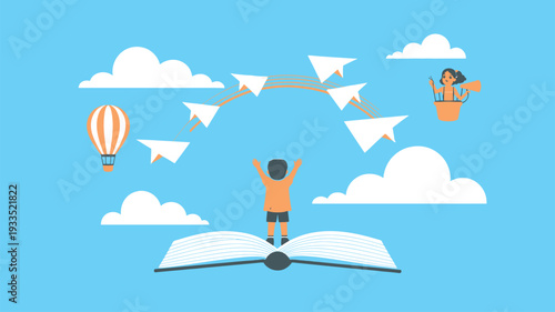Child Book Flight Imagination Exploration