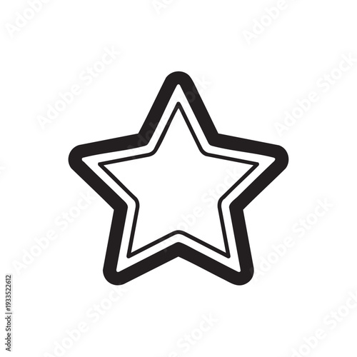 Simple black and white star icon, symbolizing excellence, achievement, and excellence, in a minimalist style