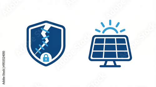 Set of 2 cybersecurity and technology icons vector