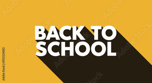 Back to School Text on Yellow Background.