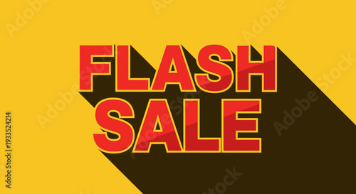 Flash Sale Red Text on Yellow Background.