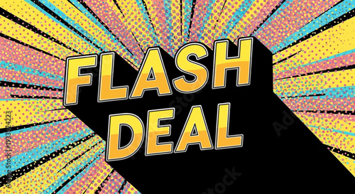 Flash Deal Text in Comic Style.