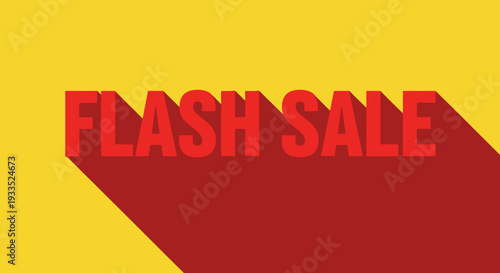 Red Flash Sale Text on Yellow Background.