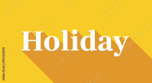 White Holiday Text on Yellow Background.