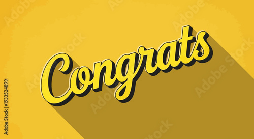 Yellow Congrats Text with Shadow Effect 2.