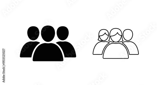 Silhouette people group icons Vector