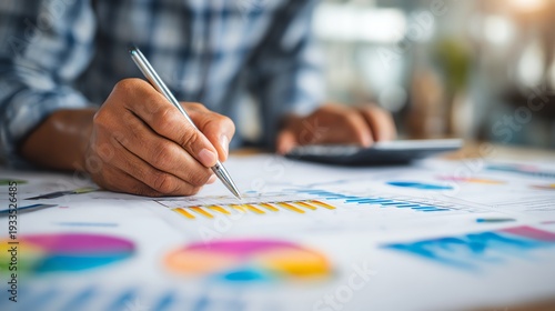 Entrepreneur reviewing financial performance metrics