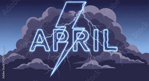 April 5th Neon Lightning Stormy Weather.