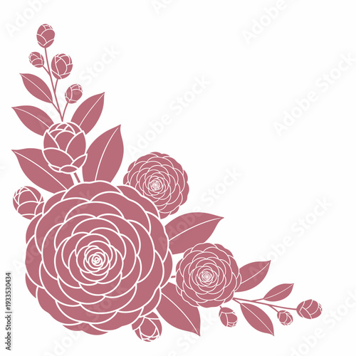 Pink Rose Flowers Floral Illustration Design.