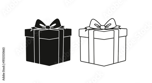 Elegant gift boxes with ribbon Vector