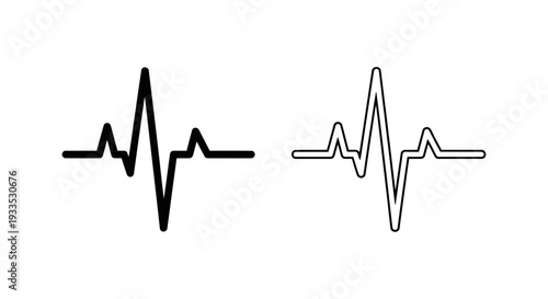 Heartbeat ecg wave patterns design Vector