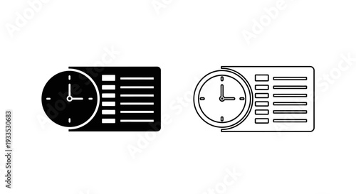 Minimalist clock control panel icons Vector