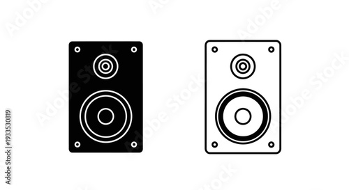 Modern black speaker pair icons Vector