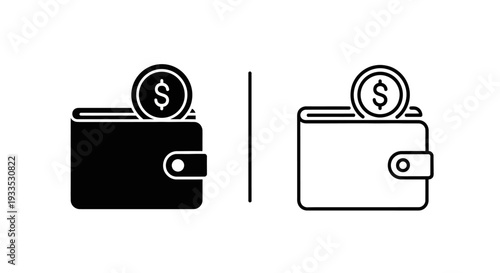 Wallet comparison with money symbol Vector