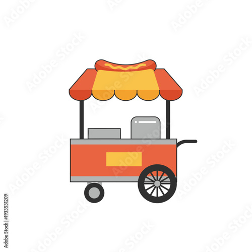 Hot Dog Cart Illustration
