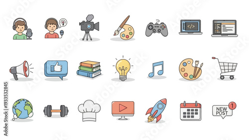 Set of Modern Flat Design Icons.