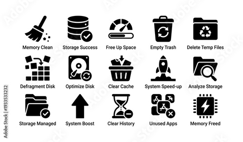 Computer optimization icons for efficient storage management