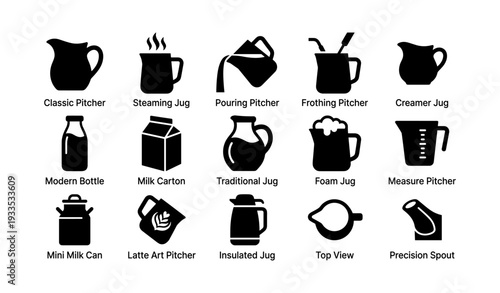 Diverse pitcher silhouettes: classic, modern, traditional, and functional designs